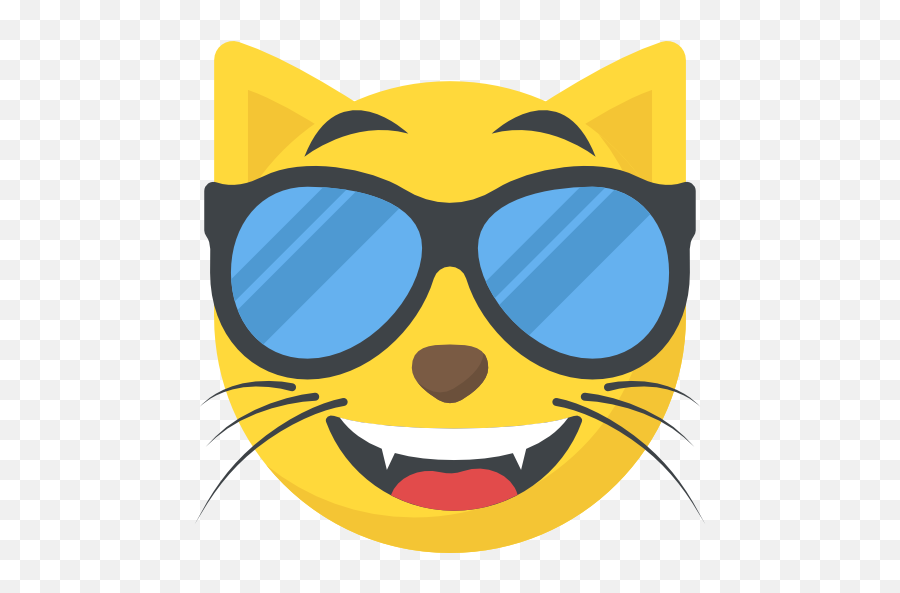 Cat - Free Smileys Icons Cool Cat Emoji,Cat Laughing Emoticon