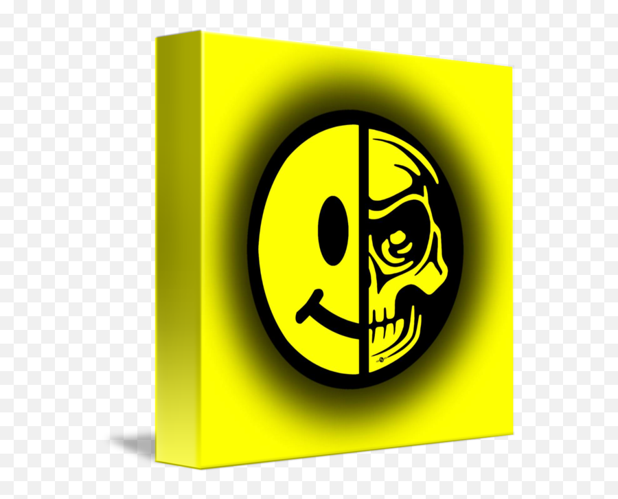 Smiley Face Skull Yellow Shadow - Smiley Face Skull Emoji,Smile Emoticon Icon Png Circle With Shadow