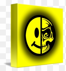 Smiley Face Skull Yellow Shadow - Smiley Face Skull Emoji,Smile Emoticon Icon Png Circle With Shadow