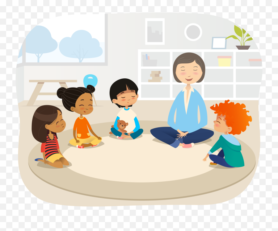 Little Sunflower Yoga - Kids Meditating Clipart Emoji,Emotions Looking At Pictures