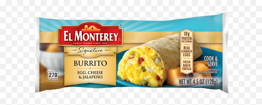 Egg Cheese U0026 Jalapeno Frozen Burrito El Monterey - El Monterey Breakfast Burritos Emoji,Facebook Emoticons Jalapeno