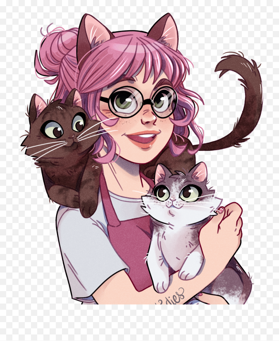 The Happy Cat Lady - Fictional Character Emoji,Cat The Only Emotion They Feel Comic