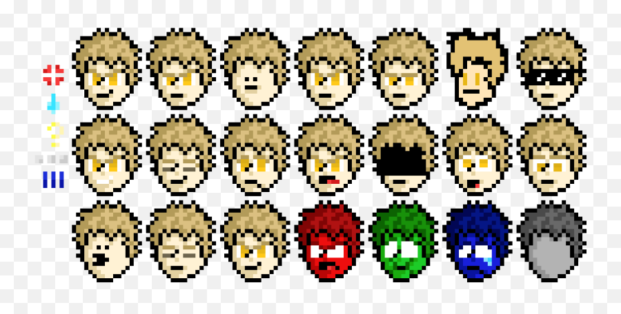 Pixel Art Gallery - Face Sprite Sheet Png Emoji,No Offense Emoticon