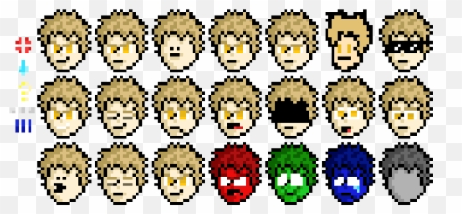 Pixel Art Gallery - Face Sprite Sheet Png Emoji,No Offense Emoticon