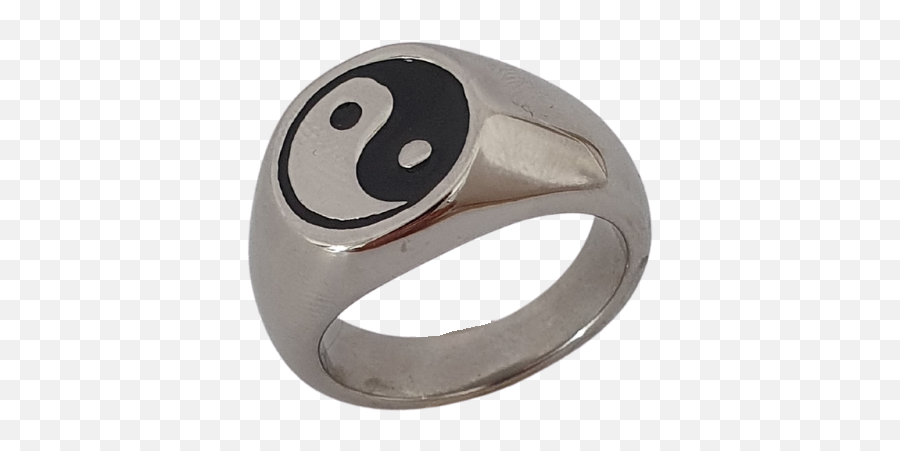 Silver Yin Yang Ring - Solid Emoji,Yin Yang Emoticon