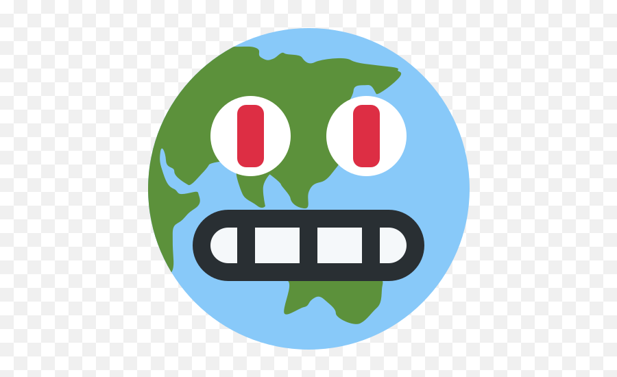 Planet Earth Emoji Grinding Teeth With Glowing Red - Emblem Teeth Emoji Discord,Why Are There No Planet Emojis