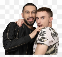 Portrait Of A Young Male Couple Looking At Camera One With A Emoji,Zane Face Emoji