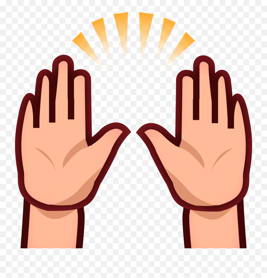 Raising Hands Emoji Clipart - Simple Hand Clipart Png,Folded Hands Emoji