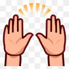 Raising Hands Emoji Clipart - Simple Hand Clipart Png,Folded Hands Emoji