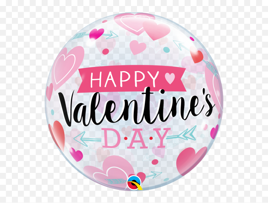 22 Qualatex Bubble Balloon - Valentineu0027s Arrows U0026 Hearts Dot Emoji,Gift Arrows Emoji