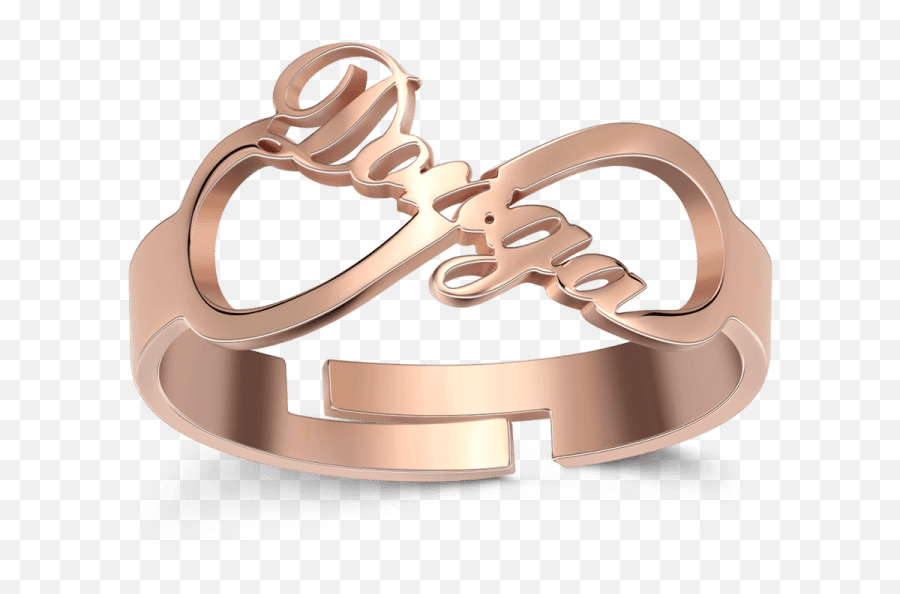 Infinity Name Ring Rose Gold Plated Silver - Solid Emoji,Wedding Ring Emoji