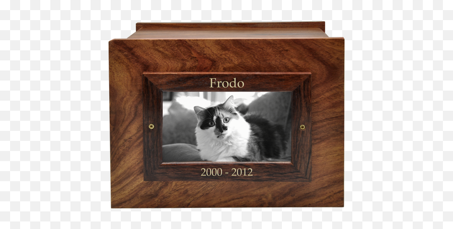 Photo Wood Cat Urn - Engraving Emoji,Granite Stone Emotions Cats