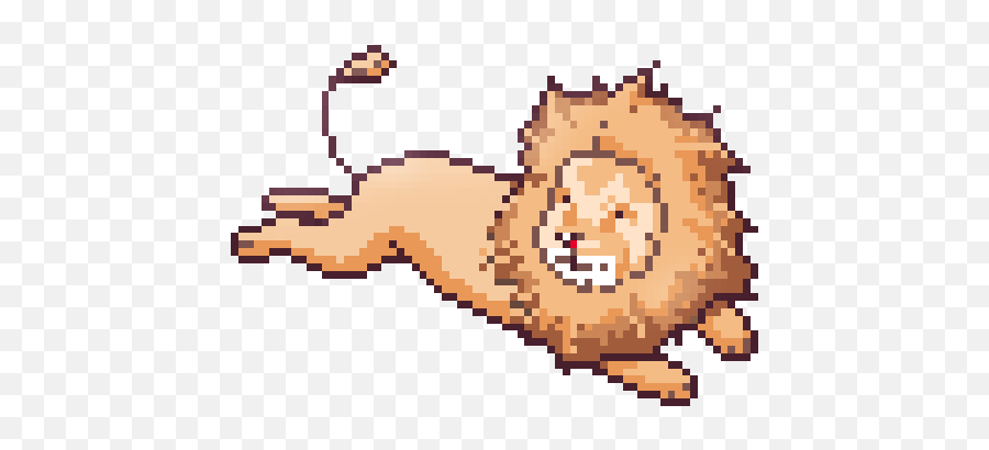 Camp Half - Lion Pixel Art Gif Emoji,My Emotions Are Confused Gif
