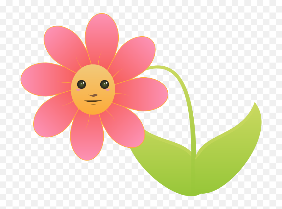 Flower With Face - Flower With Face Clipart Emoji,Cute Emoticon Face Flower