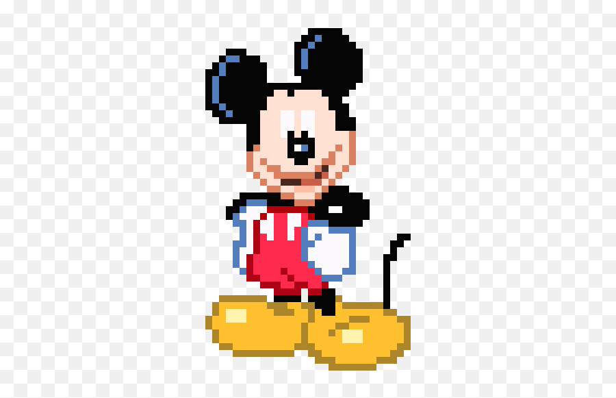 Disney Pixel Art Mickey Mouse - Novocomtop Mickey Mouse Pixel Art Emoji,Perler Beads Emoji