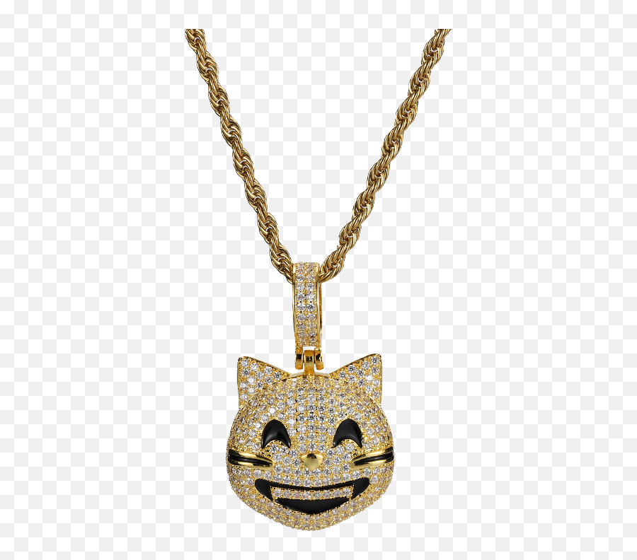 European Hip Hop Necklace Cat Fortune - Solid Emoji,Emoji Necklaces