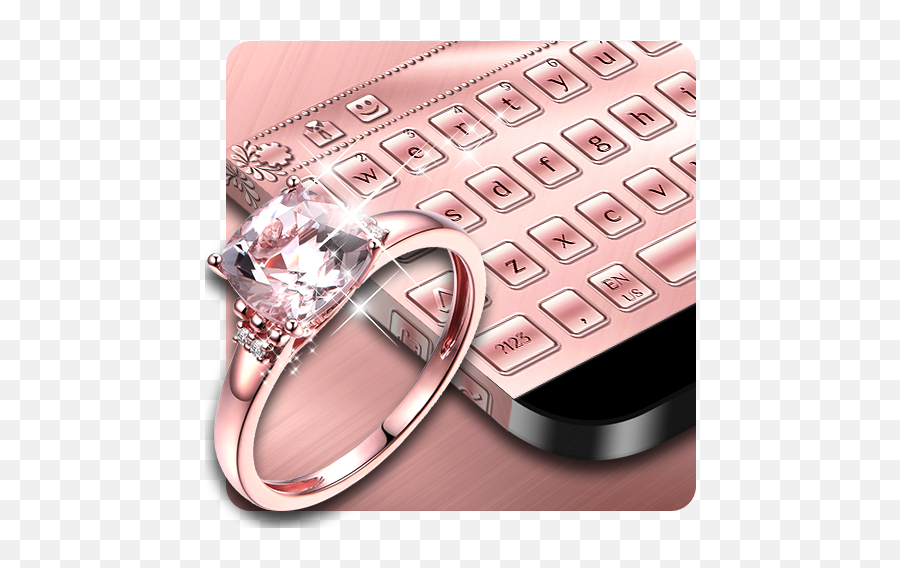 Rose Gold Diamond Keyboard - Apps On Google Play Solid Emoji,Wedding Ring Emoji
