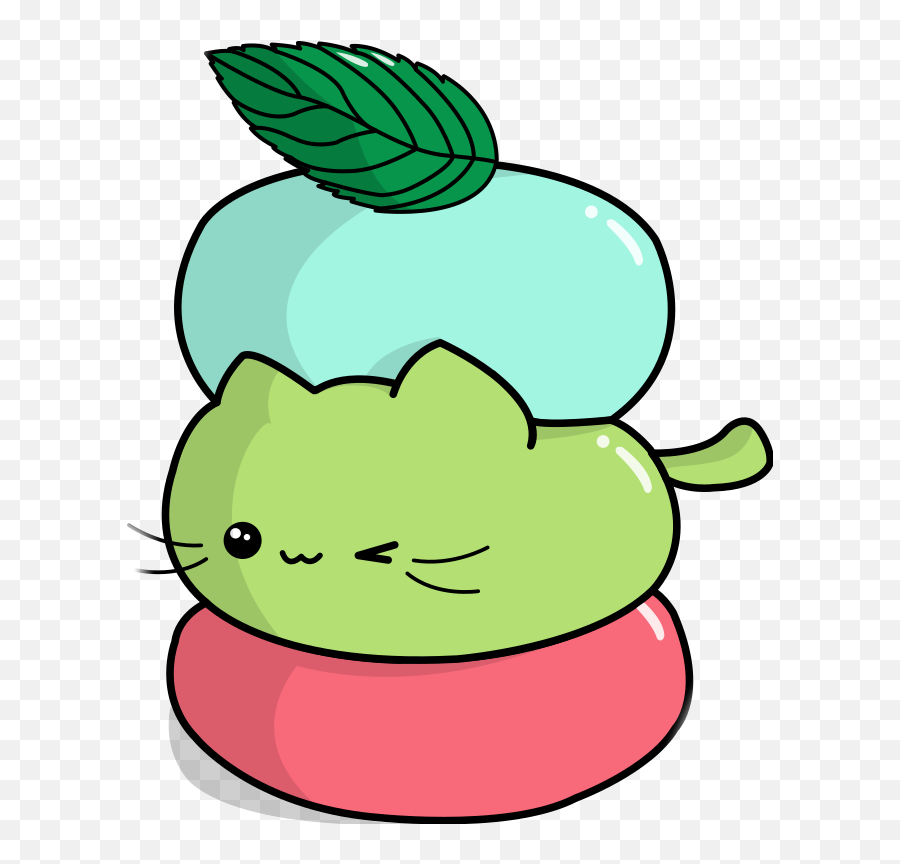 Mochi Cat Neko Kitty Chibi Sticker By Cherry Cresent - Cartoon Mochi Transparent Background Emoji,Cresent Emoji