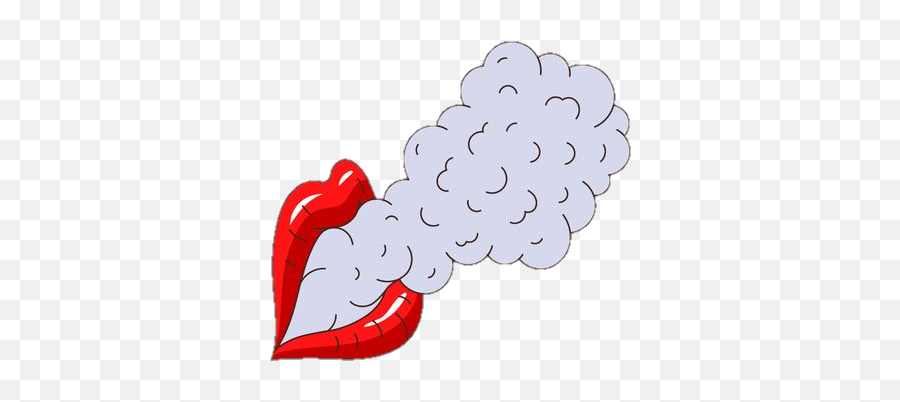Lips Mouth Smoke Smoking Sticker - Vector Graphics Emoji,Emoji Lips With Smoke