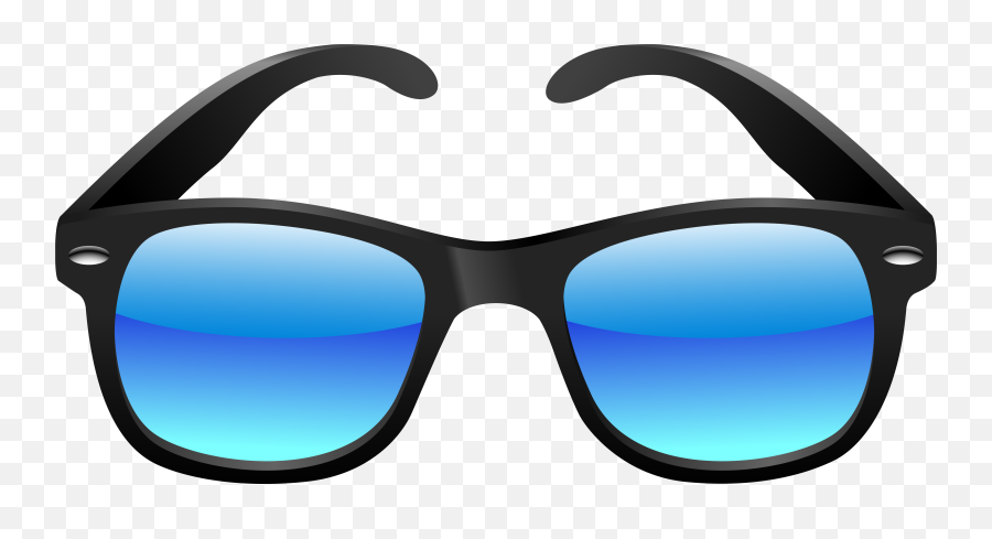 Black And Blue Sunglasses Clipart Image - Clip Art Of Sunglasses Emoji,Sunglass Emoji