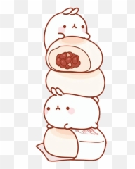 Cute Kawaii Molang Food - Novocomtop Molang Et Piou Piou Fond D Écran Emoji,Molang Emoji