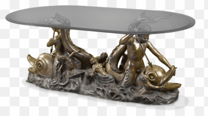 Antique Furniture Sculptural Furniture - Coffee Table Emoji,Work Emotion Bronze