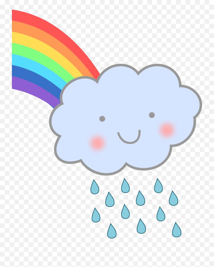 Clipartist Net Clip Art Cute Rain Cloud - Rainbow Rain Clipart Emoji,Cloud Rain Lightning Emoji