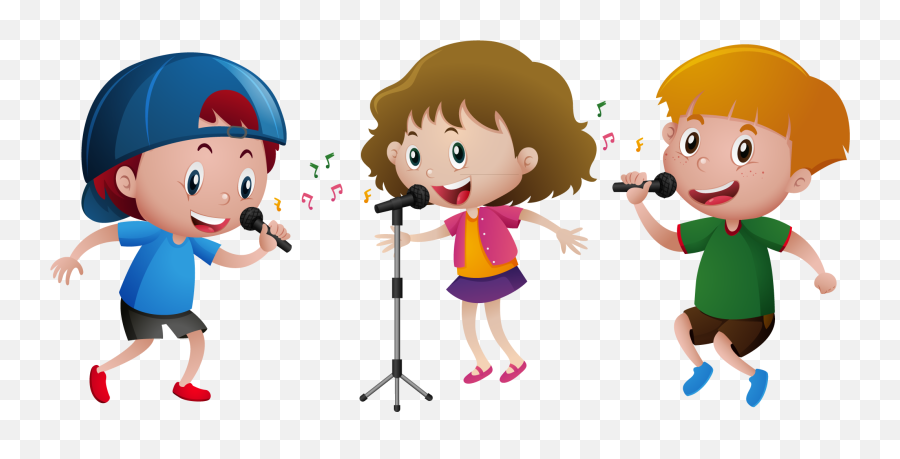 Singing Children - Kids Singing Clipart Emoji,Singing Emoticons Clip Art