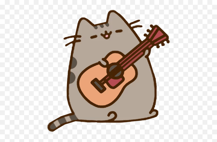 Download String Pusheen Cat Guitar Instrument Cello Hq Png - Cute Pusheen Cat Emoji,Where Are Facebook Pusheen Emojis