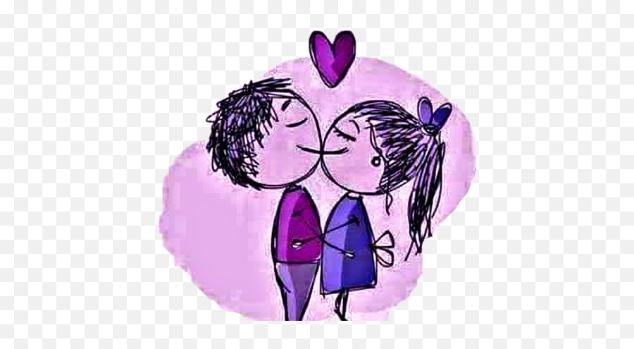 Couple Guy Girl Kiss Heart Sticker By Kimmytasset - Kiss Hubby Romantic Birthday Wishes For Husband Emoji,Cartoon Couple Kissing Emojis