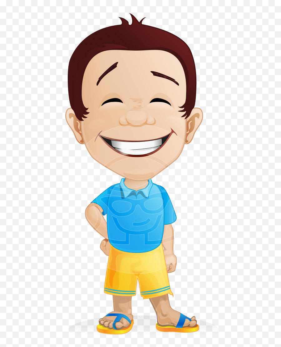 Vector Happy Man Cartoon Character Graphicmama - Man In Flip Flops Cartoon Emoji,
