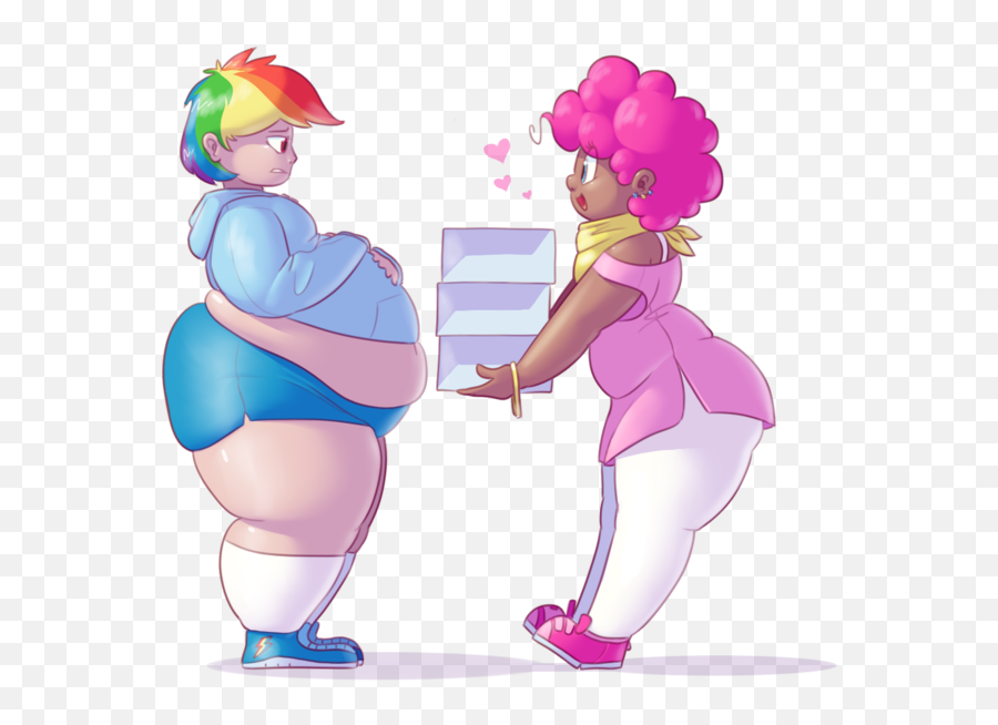 Humanized Obese Pinkie Pie Pudgy Pie - Bbw Pinkie Pie Emoji,Stuffing Emotions Comic