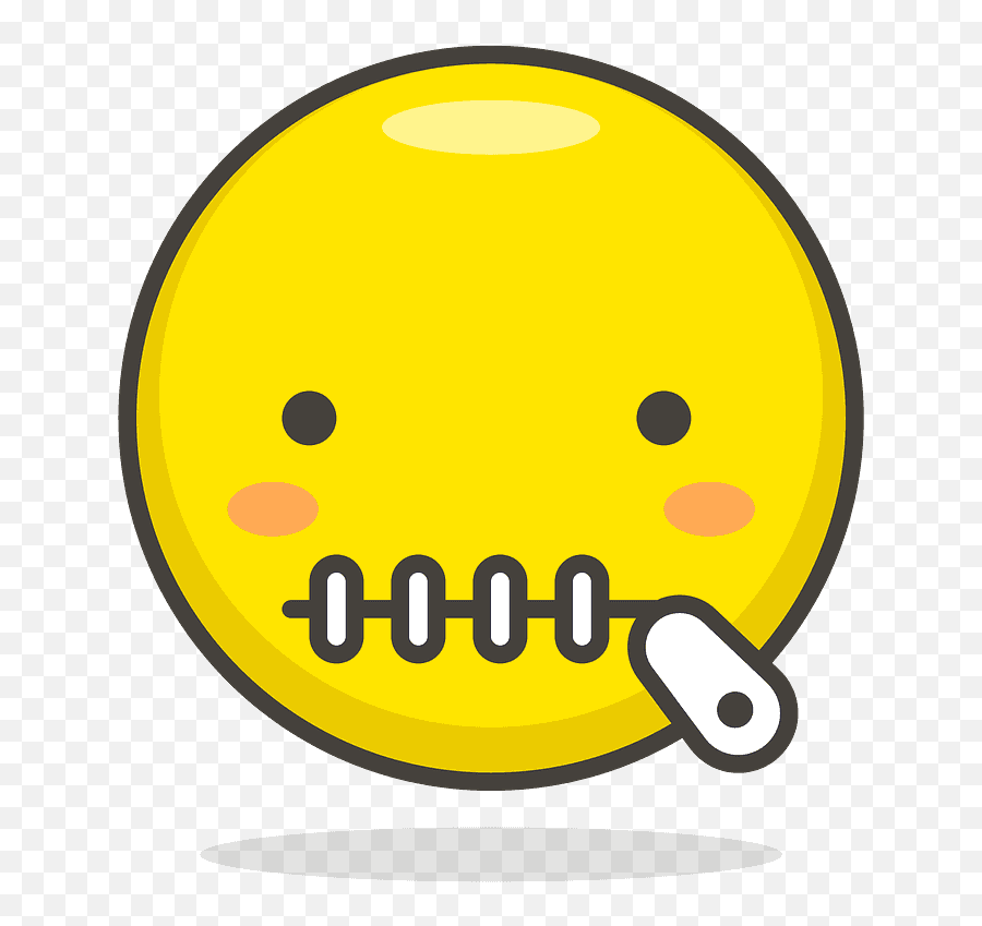 Face Mouth Zipper Icon - Happy Emoji,Zipped Lips Emoji
