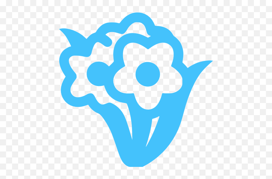 Caribbean Blue Bunch Flowers Icon - Flower Icon Transparent Green Emoji,Teal Flower Emoticon