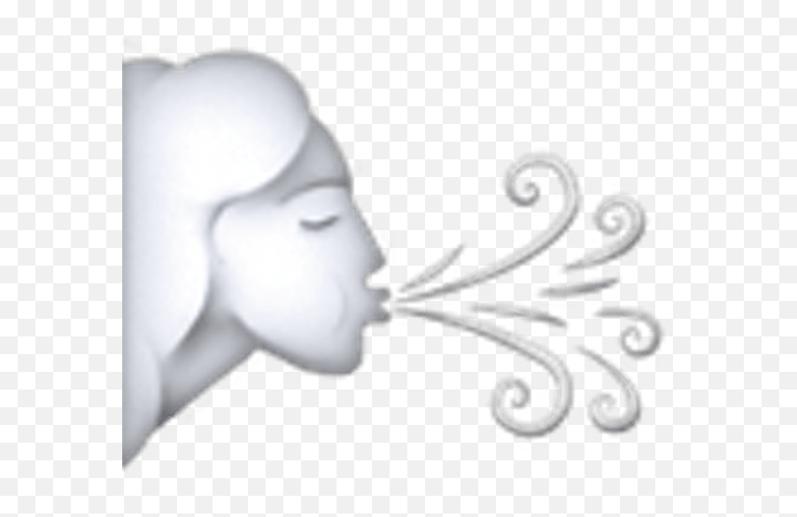 Smoke Emoji - Wind Blowing Face Emoji Png Download,Emoji Black Background