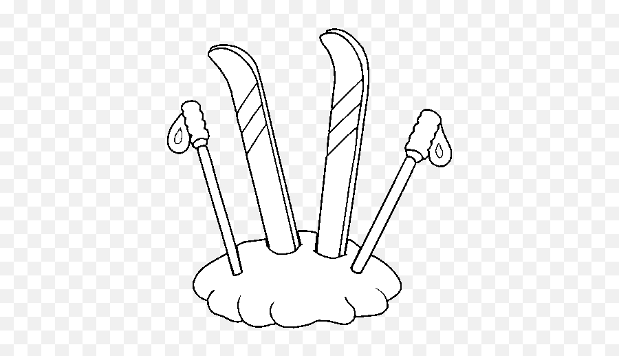 Skis And Ski Poles Coloring Page - Skis Para Dibujar Emoji,Coloring Pages Of Emojis Skis