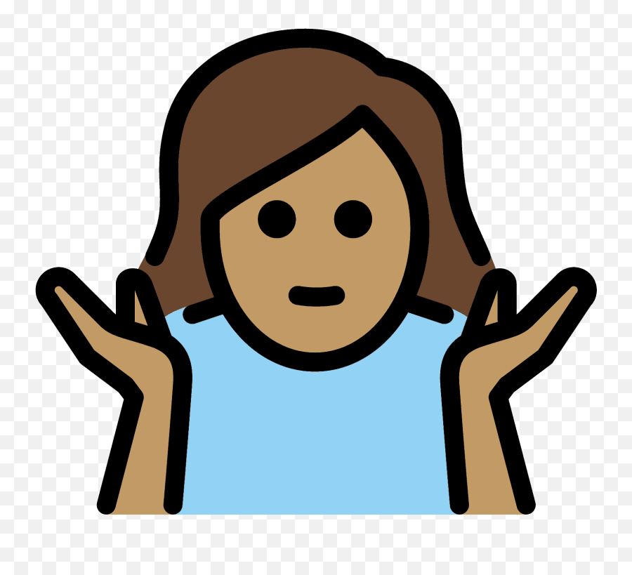 Woman Shrugging Emoji Clipart - Trækker På Skuldrene,Woman Shrugging Emoji