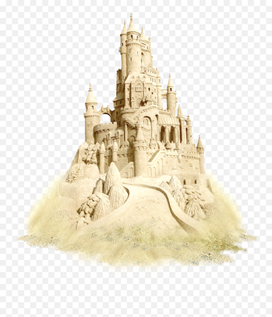Sandcastle Sticker - Sand Castle On Beach Png Full Size Emoji,Sand Emoji