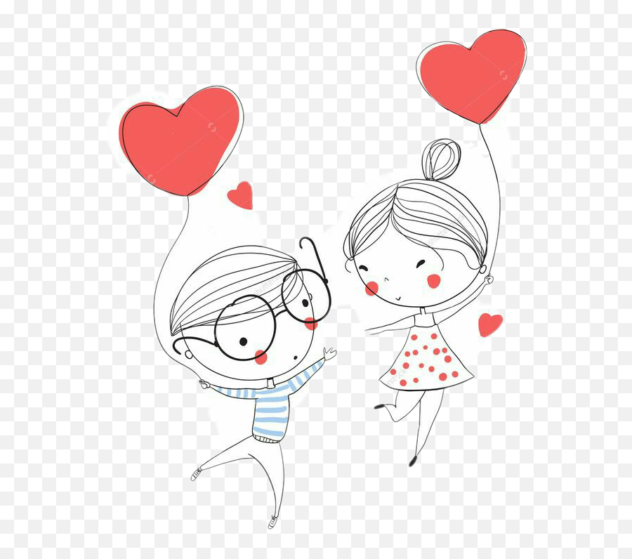 Stick Figures Sticker Challenge - Valentine Doodle Png Couple Emoji,Emoji Stick Figures