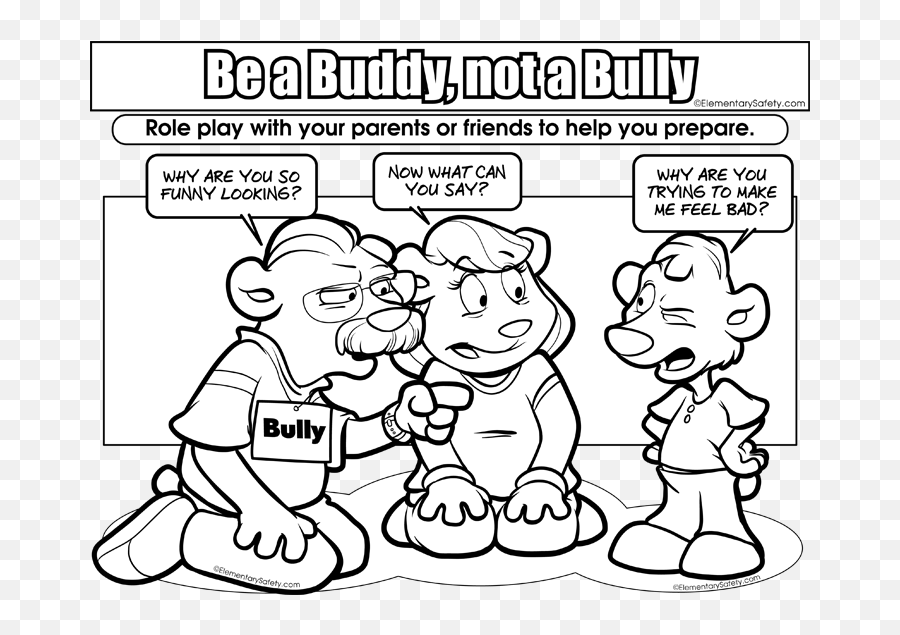 Fight Clipart Verbal Bullying Fight - Friend Not A Bully Coloring Page Emoji,No Bully Emoji