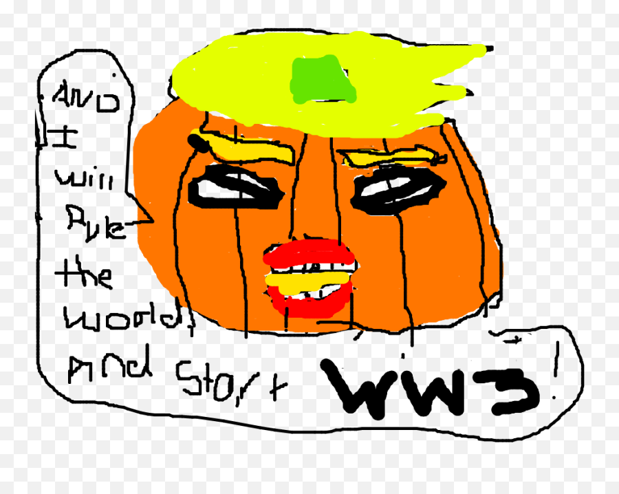 How To Draw A Trump Pumpkin - A Trumpkin How To Draw Dot Emoji,Ghost Emoji Pumpkin Carving