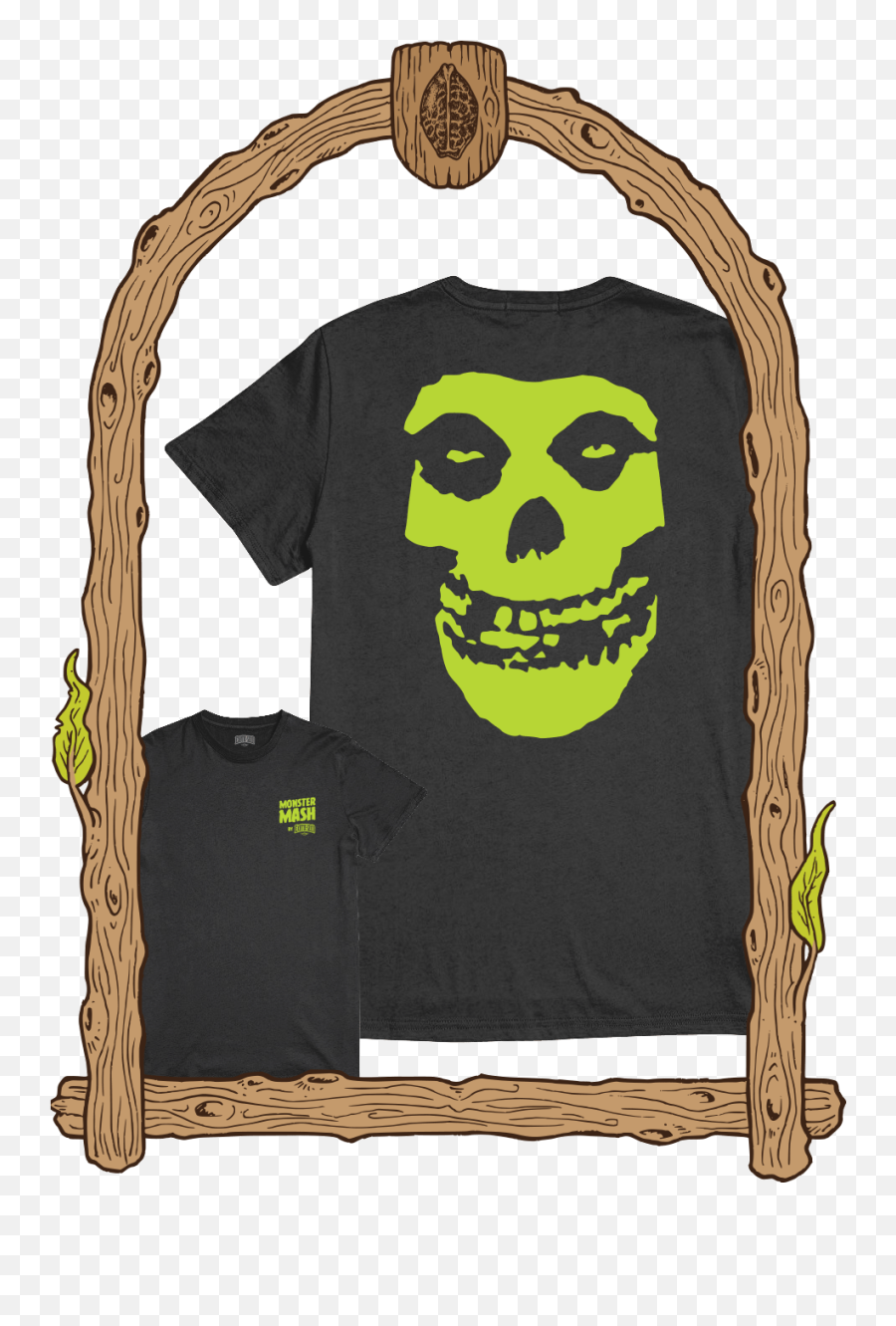 Green Skull Png - T Shirt U0027u0027monster Mash Skullu0027u0027 Limited Misfits Cover Emoji,The Island Of Misfit Emojis