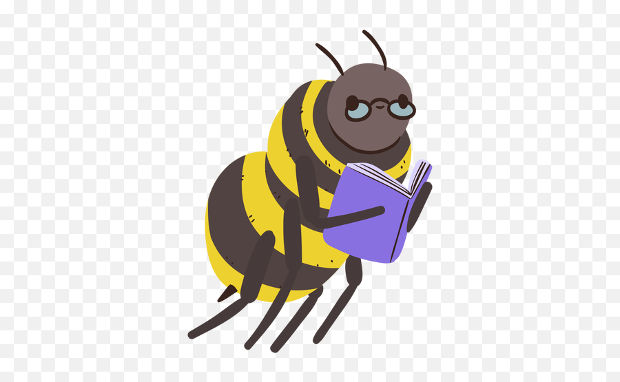 Bee Studying Character Transparent Png - Parasitism Emoji,Emoji Twirjing