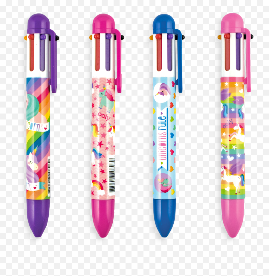 Unique Unicorns 6 Click Multi Color Pen - Colored Pens Emoji,Emoji Pens