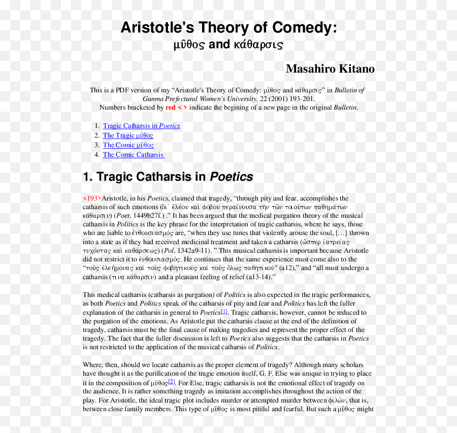 Aristotles Theory Of Comedy - Document Emoji,Comedy On Women Emotions