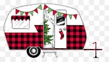 Camper Rv Trailer Wanderlust Sticker - Plaid Christmas Camper Svg Emoji,Travel Trailer Emoji