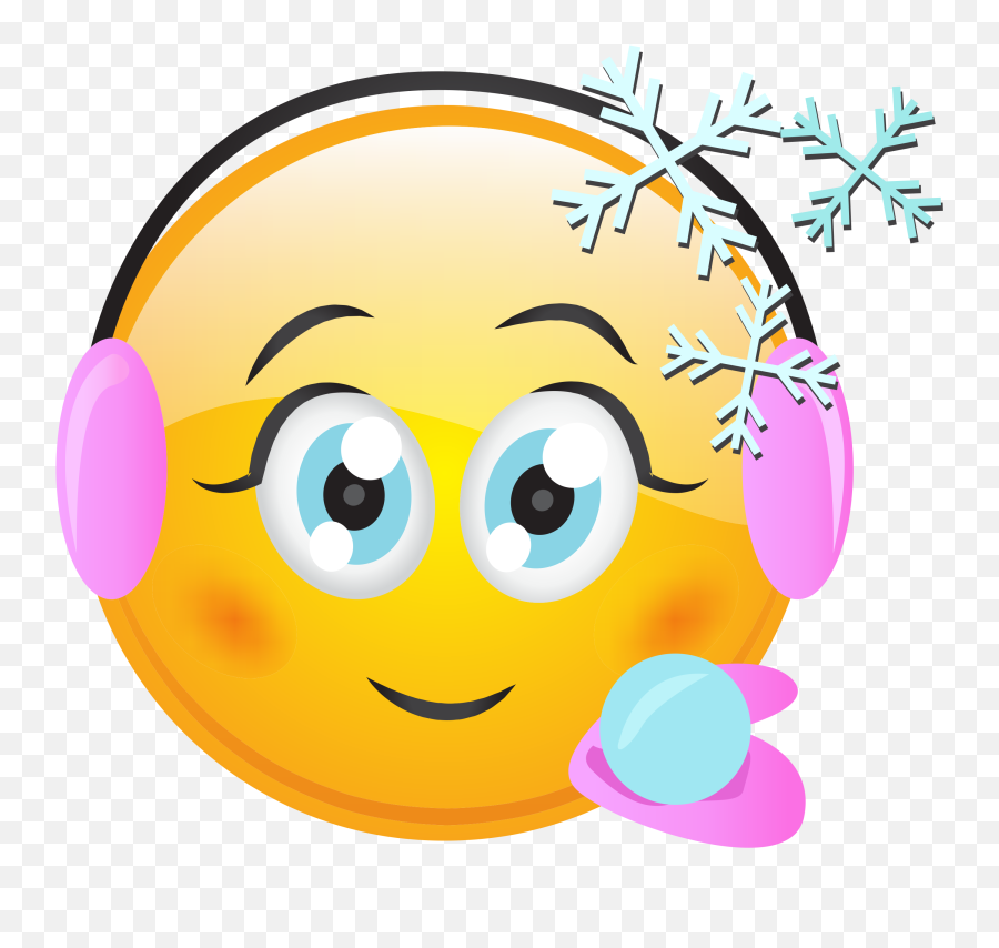 Winter Girl Emoji Decal - Smiley Snow,Winter Emoji