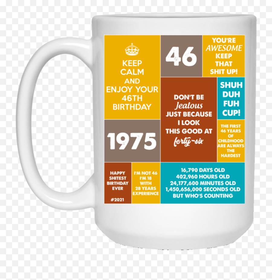 46th Birthday Gifts Funny Quote Coffee Mug Emoji,402 In Emojis