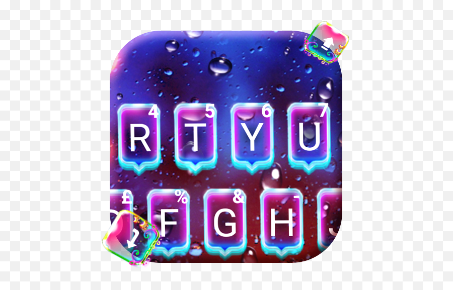 Luminous Neon Raindrops Keyboard Theme - Dot Emoji,Rasta Emoji Keyboard
