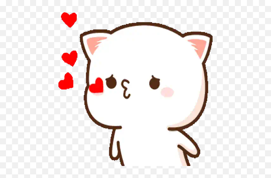 Download Animated Mochi Cat Sticker Free For Android Emoji,Flying Kiss Emoji